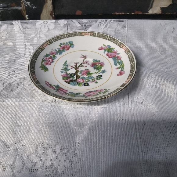Porcelain Decorative Dessert Plate with Pink Floral Motif - Picture 10 of 12